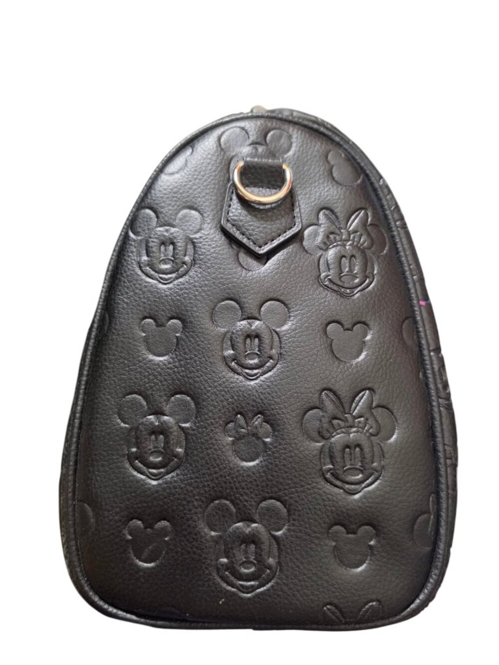 Loungefly Disney Mickey Minnie Embossed Black Barrel Bowler Satchel Purse w/ Dus - Picture 8 of 9